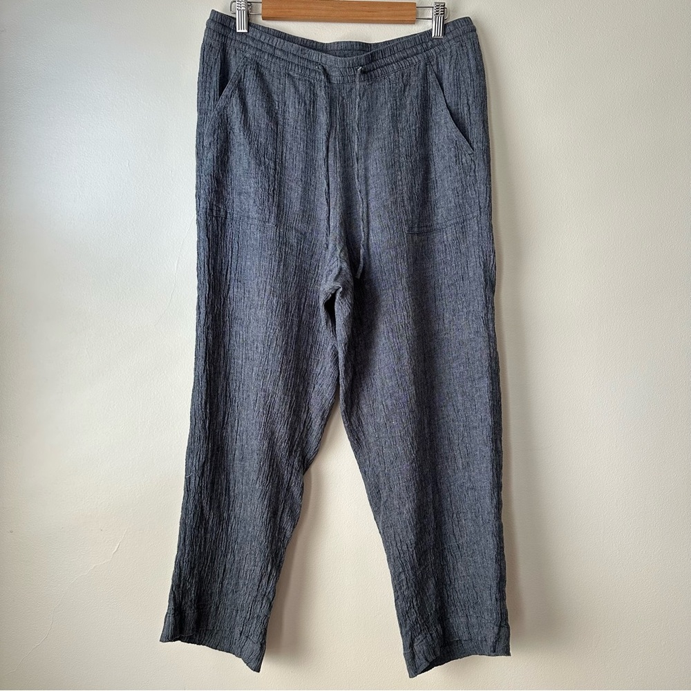 J. Jill PureJill Women's Linen Blend Gauzy Crop Ankle Pants Size Medium